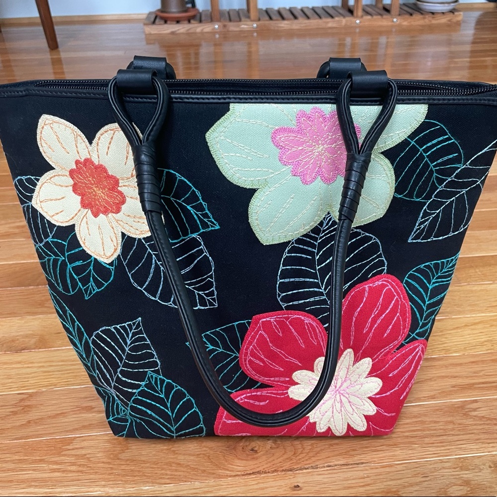 Talbots Floral Print Tote Bag